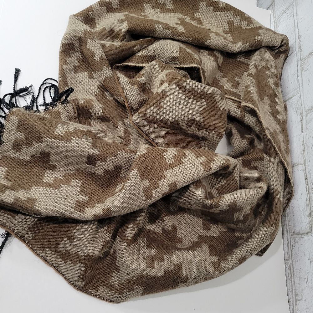 Brown cute fringe warm scarf